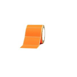 Fluorescent orange paper labels on roll with 76mm core-BYPOS-4987